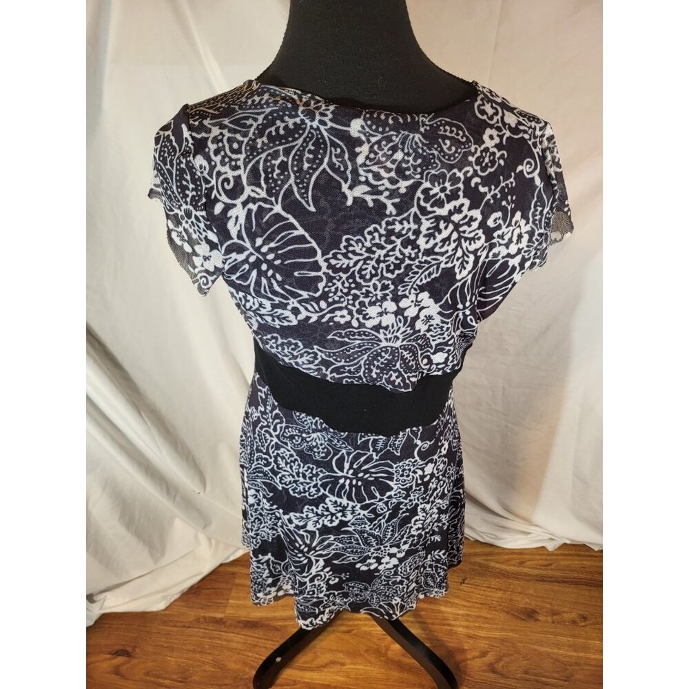 Vintage Y2K Sweet Pea by Stacy Frati Anthropologie Black Paisley Baby Doll Top L - Picture 5 of 6